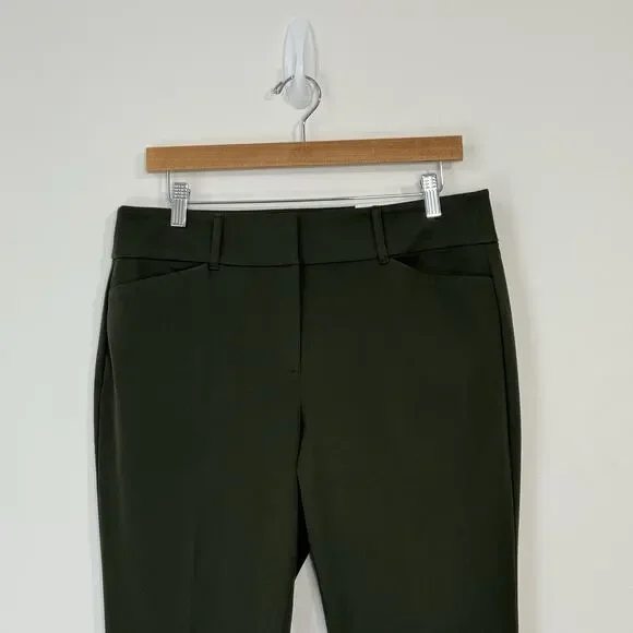 NWT LOFT Curvy Skinny Ankle Trousers Size 8 Forest Green Mid Rise - Picture 3 of 14